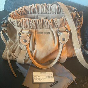 NWT MIU MIU 2 WAY Nappa Spring 2 Bag in SOIA Color